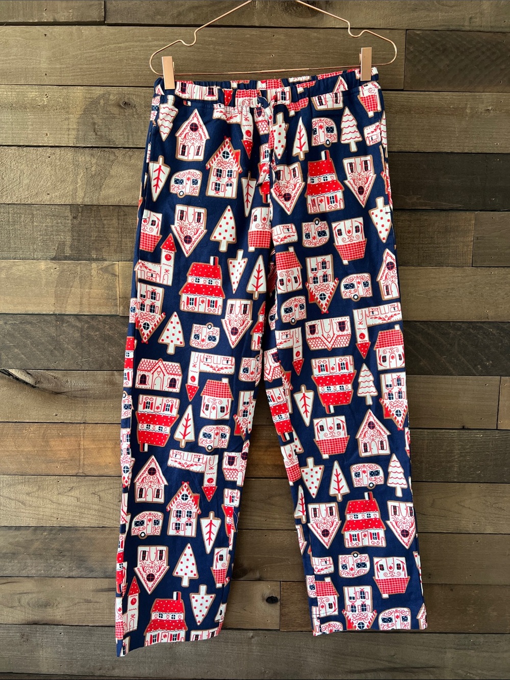 Hanna Andersson Women's Gingerbread Village Print Pajama PJ Pants Size XS